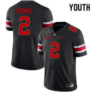 Youth Football #2 Ohio State Buckeyes Caleb Downs Game Jersey - Blackout