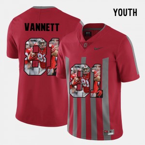 Youth Ohio State #81 Pictorial Fashion Nick Vannett college Jersey - Red